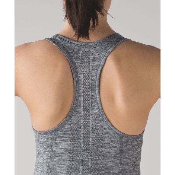 Lululemon Swiftly Tech Racerback Tank Top Gray Slate White Athleisure Sporty 6 - Picture 2 of 2